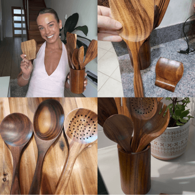 Non-Toxic Teakwood Utensil Set (7 piece)