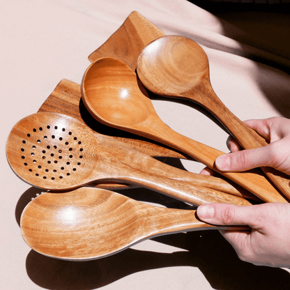 10 Piece Non-Toxic Teakwood Utensil Set