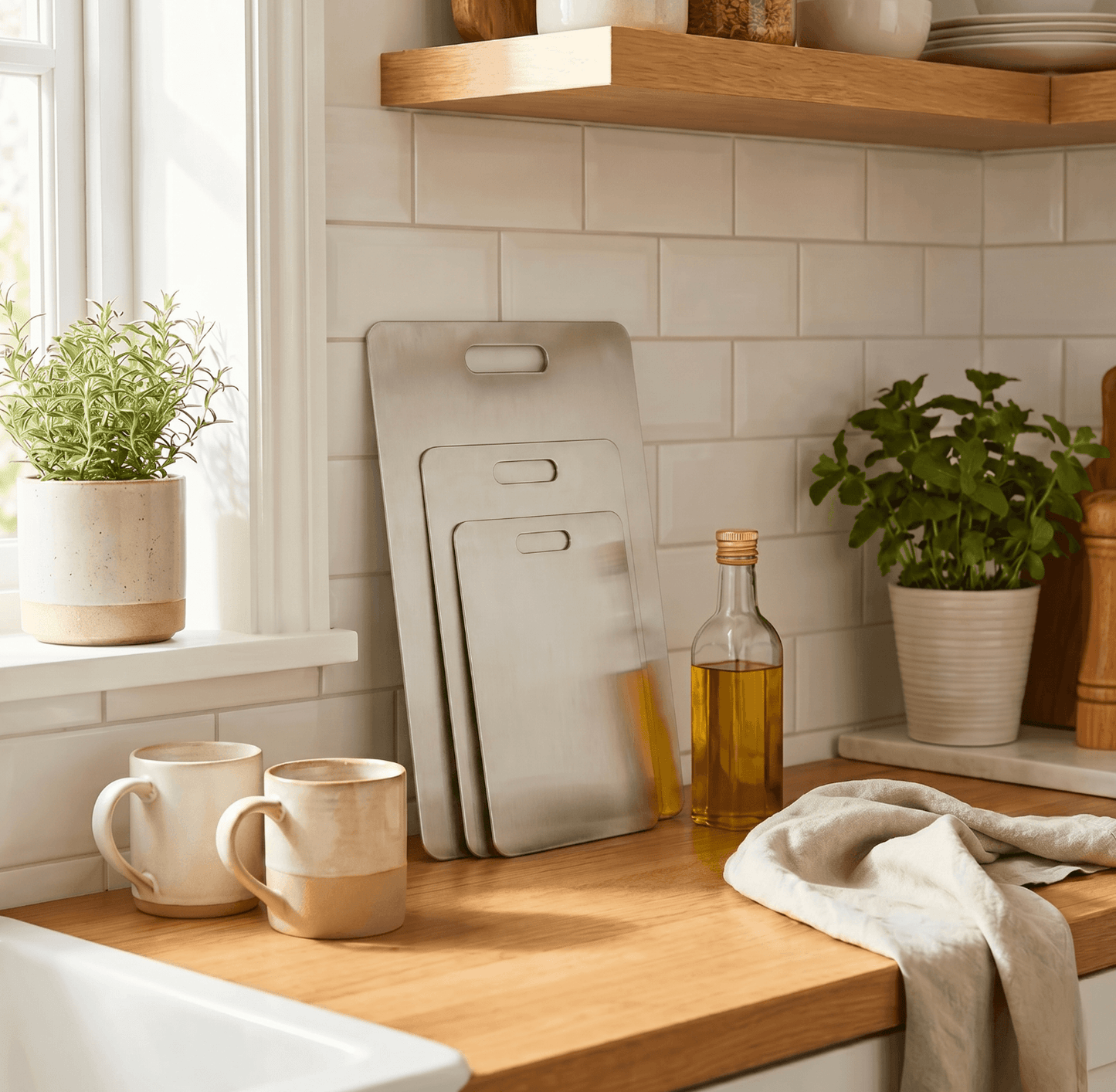 Salt & Sage™ Premium Stainless Steel Cutting Board