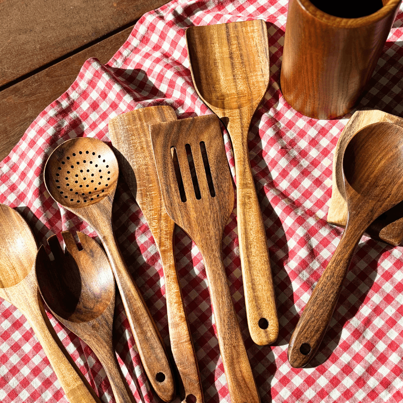 Non-Toxic Teakwood Utensil Set (7 piece)